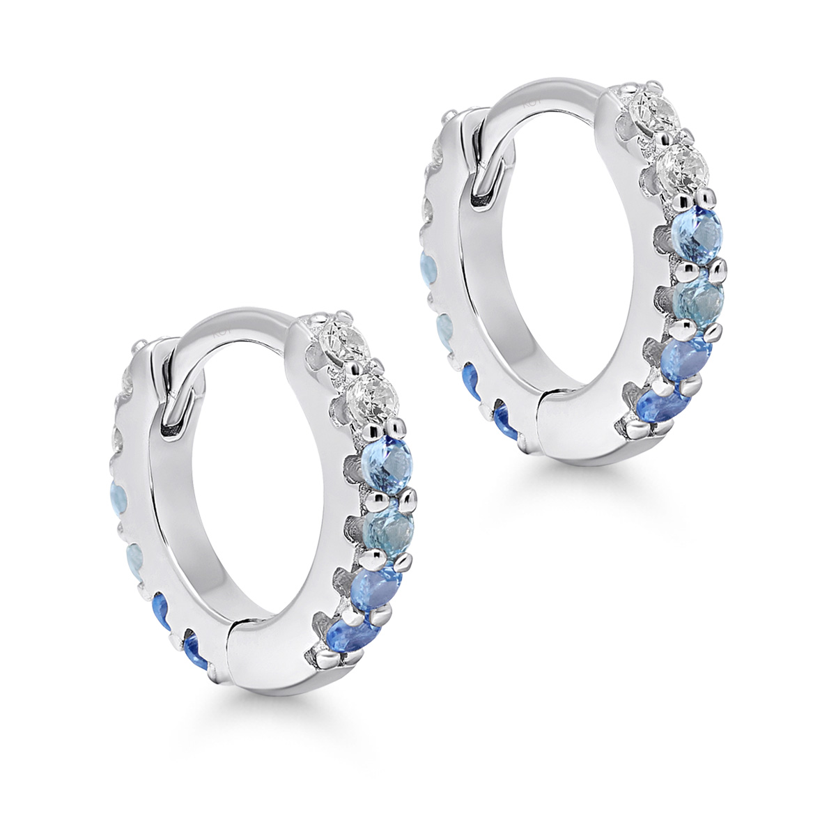 Hõbedast kõrvarõngad siniste tsirkooniatega - Image 3