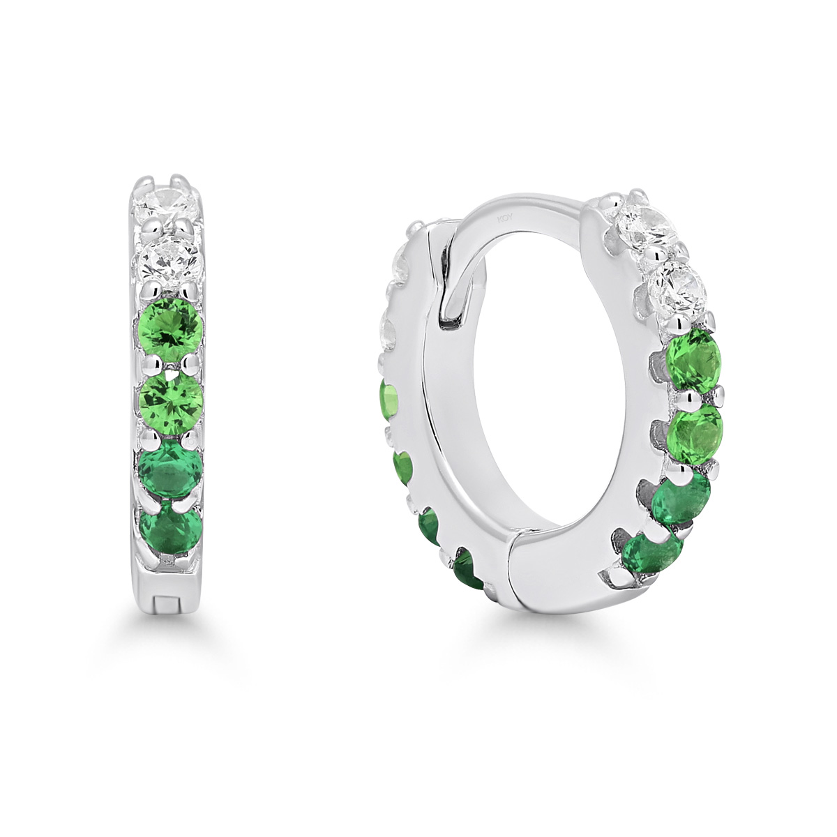 Hõbedast kõrvarõngad rohelise tsirkooniumiga