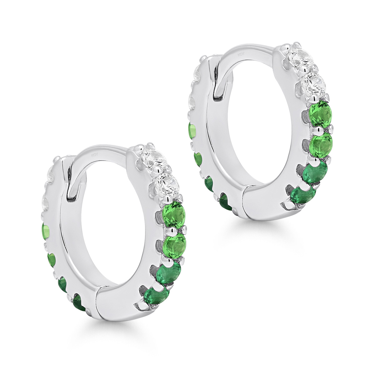 Hõbedast kõrvarõngad rohelise tsirkooniumiga - Image 3