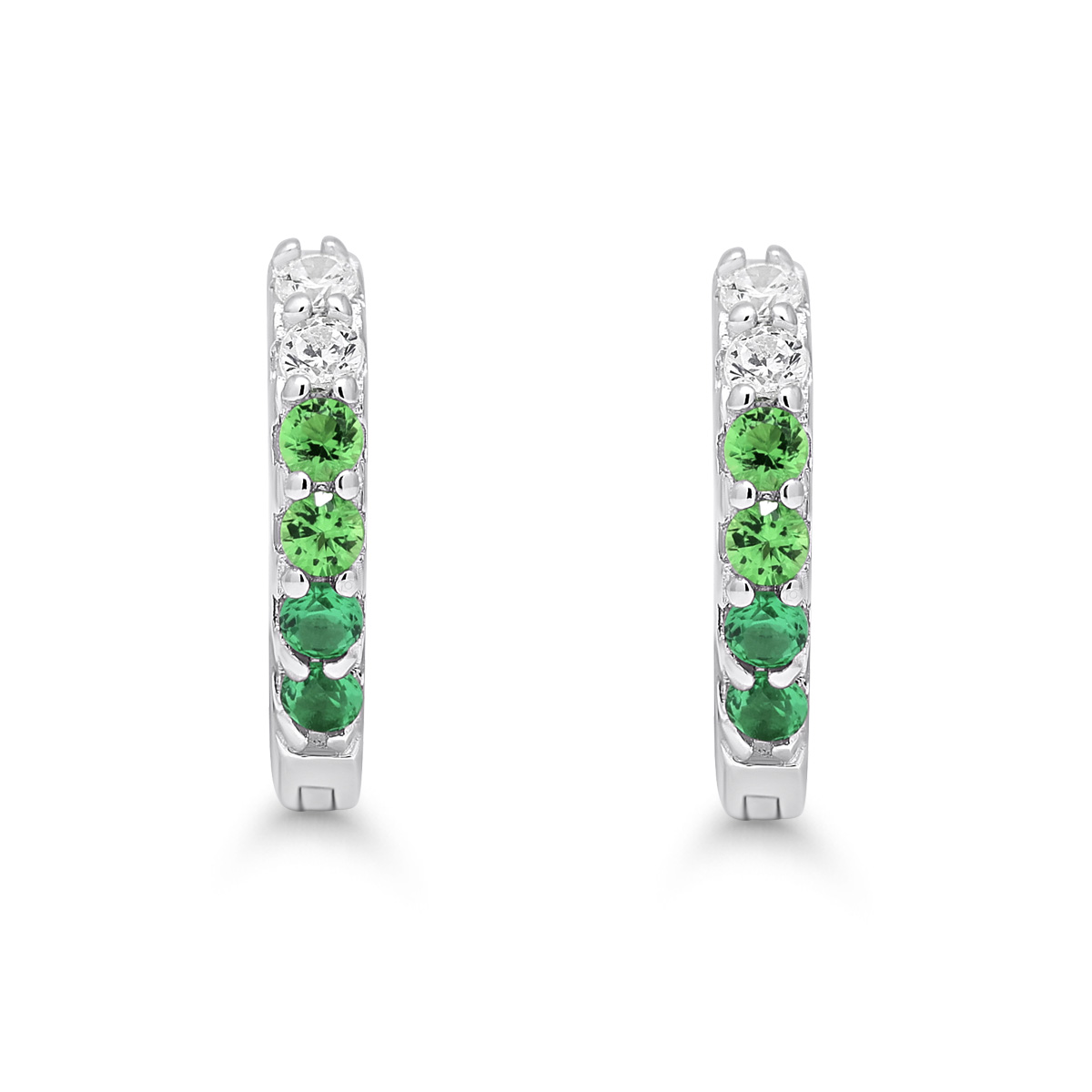 Hõbedast kõrvarõngad rohelise tsirkooniumiga - Image 2