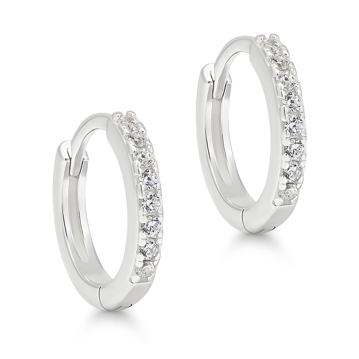 Hõbedast hingedega kõrvarõngad koos tsirkooniatega - Image 4