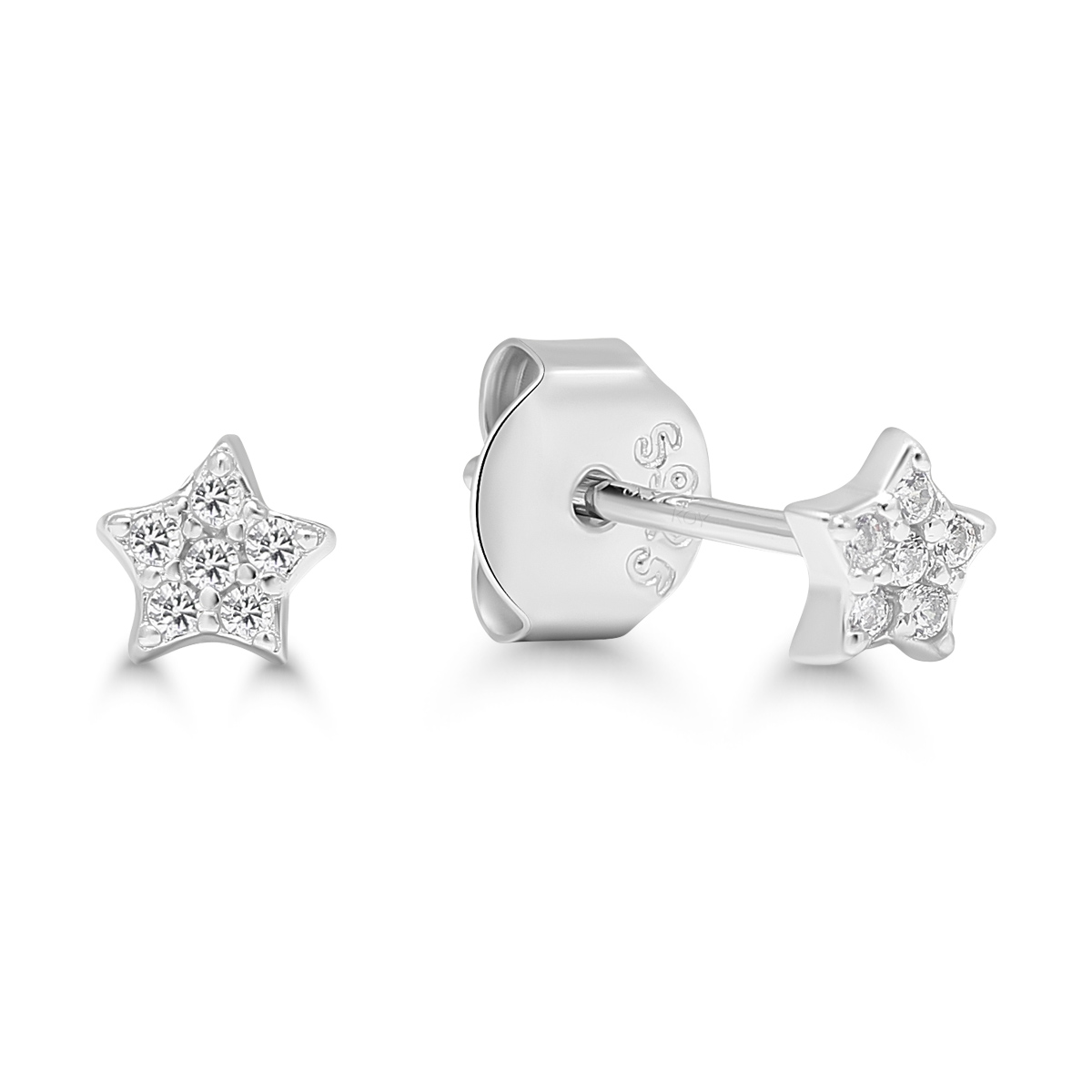 Hõbedast kõrvarõngad väike täht tsirkoonidega