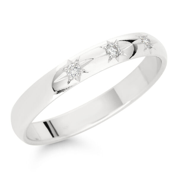 Valkokulta kihla timanteilla