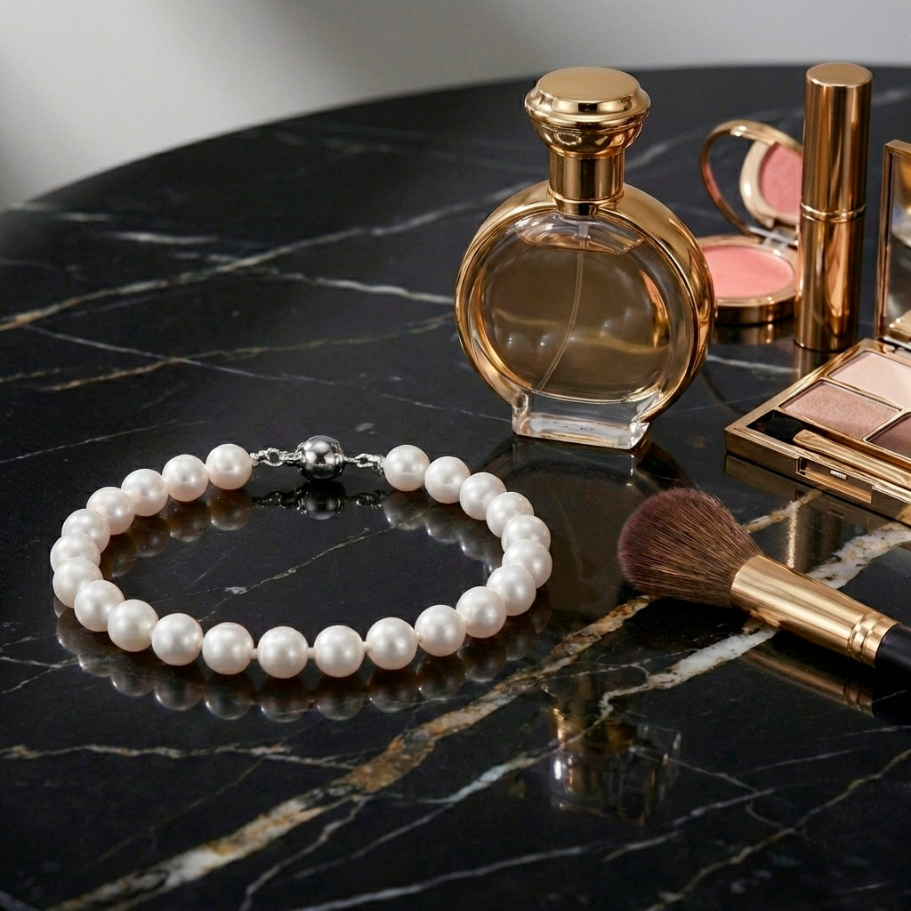 Helmiranne 5mm valkoiset makeanveden helmet