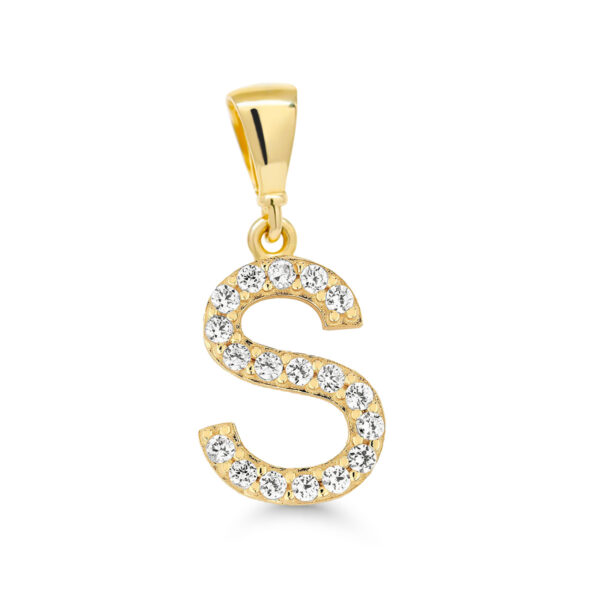 S-kulta kirjain riipus 14k kultaa