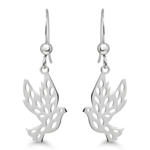 Rauhankyyhky roikkuvat korvakorut hopeaa