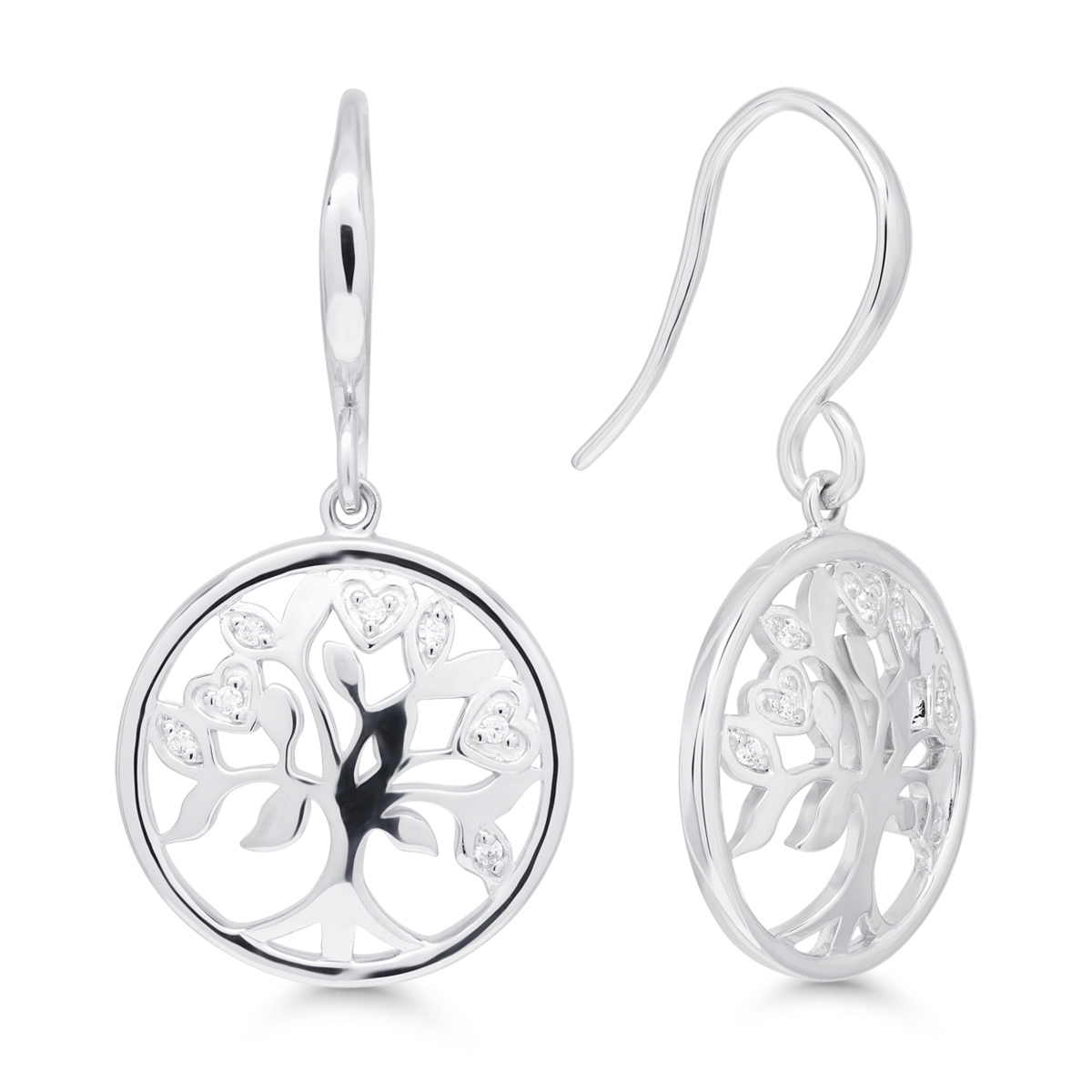 Beat of Love - Elupuu hõbedast kõrvarõngad tsirkooniumidega