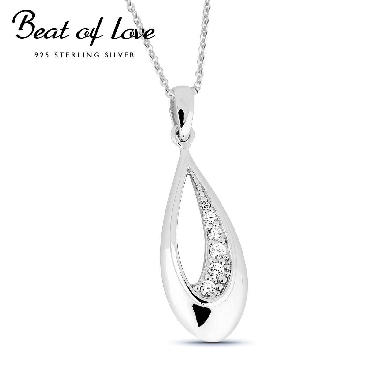 Beat of Love - Hõbedast kaelakee kuubikuliste tsirkooniatega