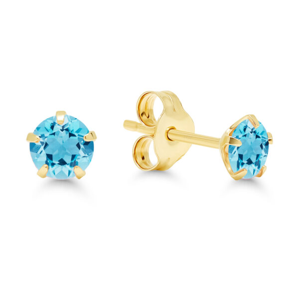 Kultakorvakorut nappi zirkonilla 23-1011aqua