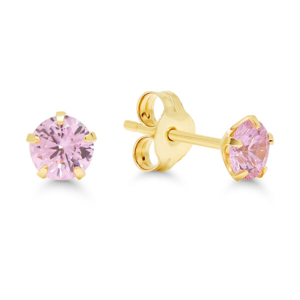 Kultakorvakorut nappi zirkonilla 23-1011pink