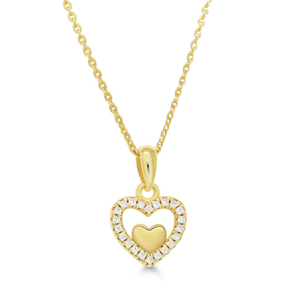 Hopeakaulakoru sydän BOL-N0031ZG-40-45cm