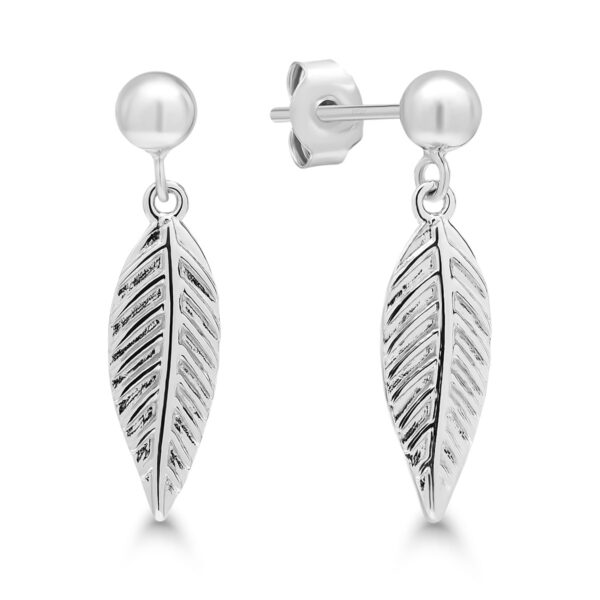 Roikkuvat lehtikorvakorut hopeaa