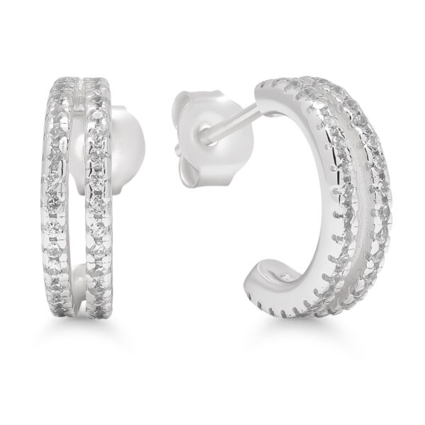 Hopearengas korvakorut zirkoneilla