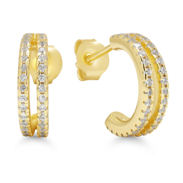 Kullatun hopeiset korvakorut zirkoneilla