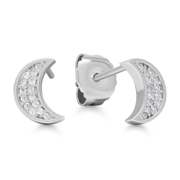 Hopeakorvakorut kuu kirkkailla zirkoneilla