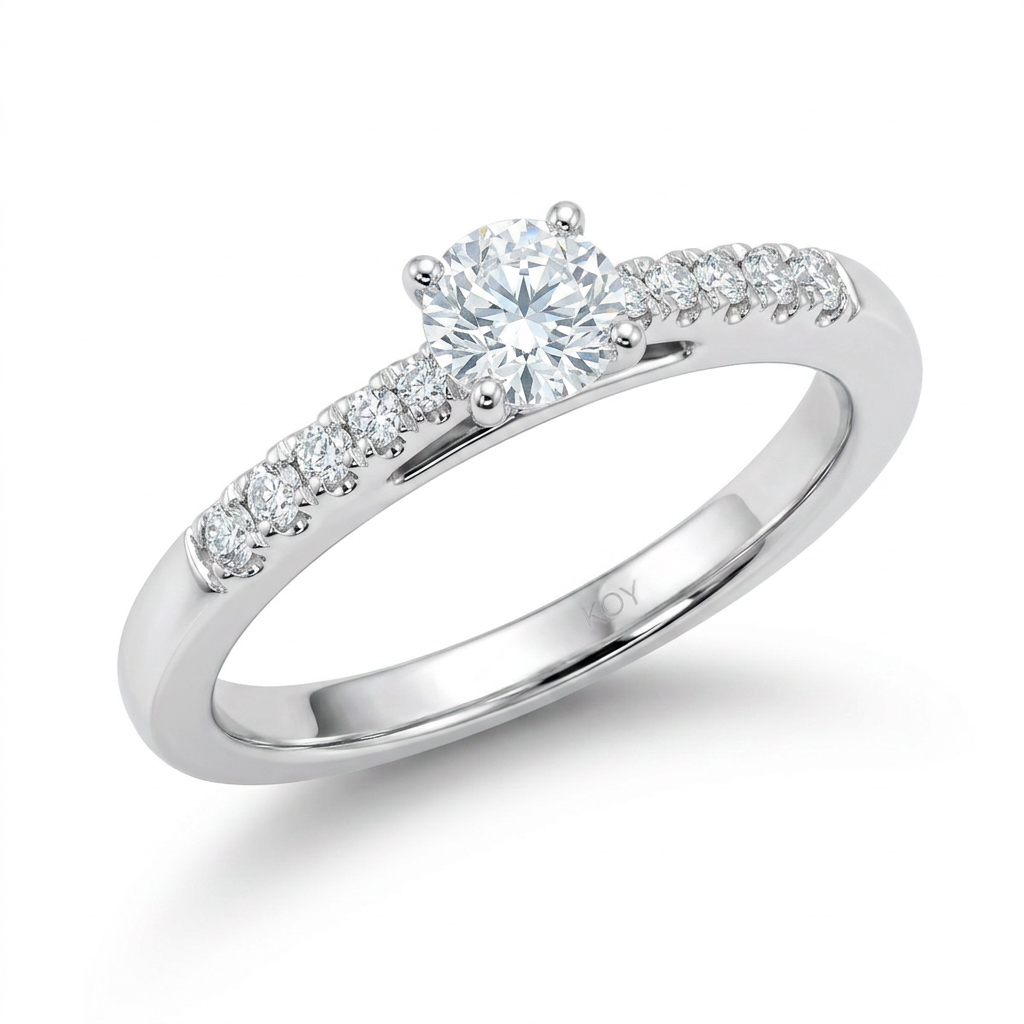 Beat of Love -ELECTRA Laboriteemantidega valgest kullast sõrmus 0,56ct G-H/VS - Image 2