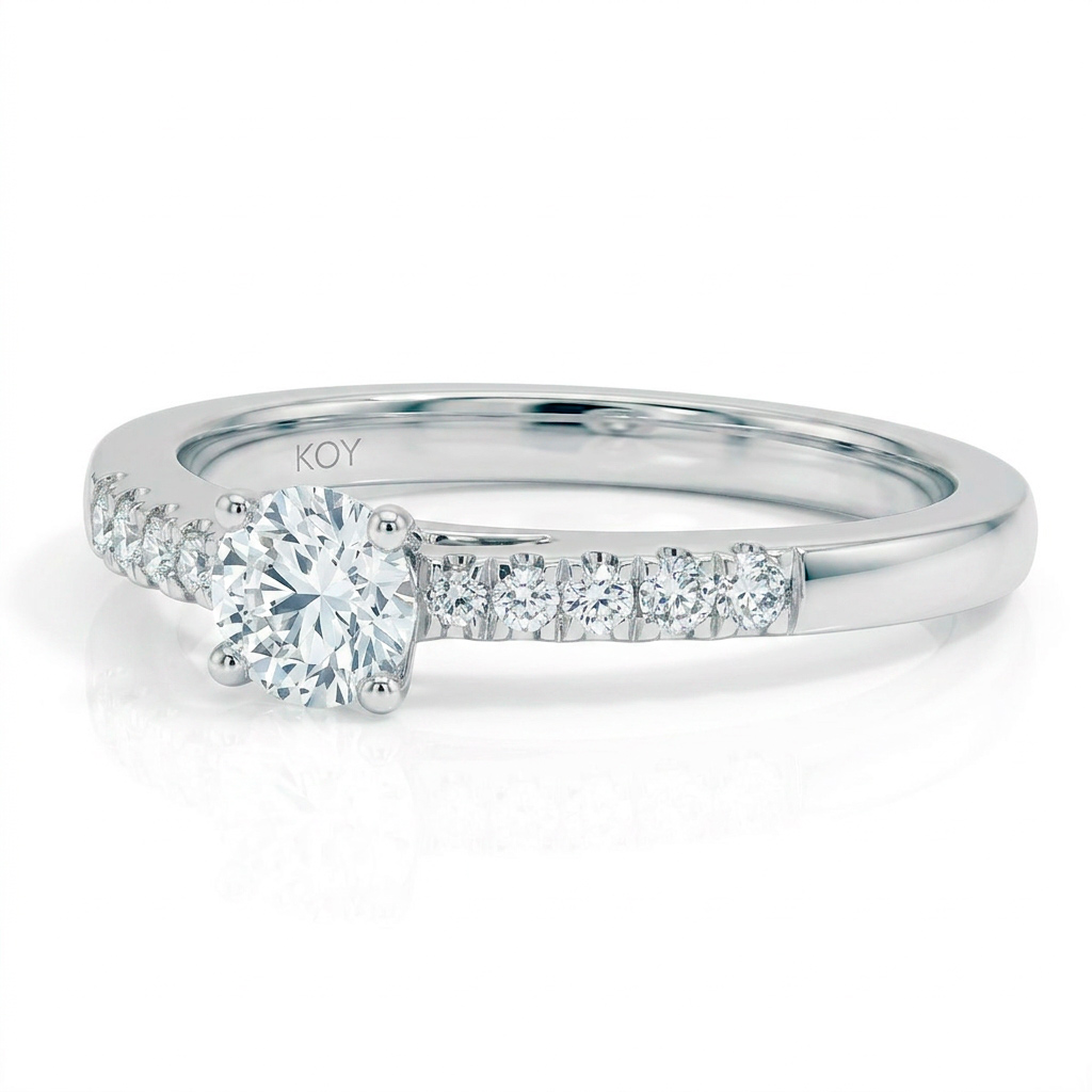 Beat of Love -ELECTRA Laboriteemantidega valgest kullast sõrmus 0,56ct G-H/VS - Image 3
