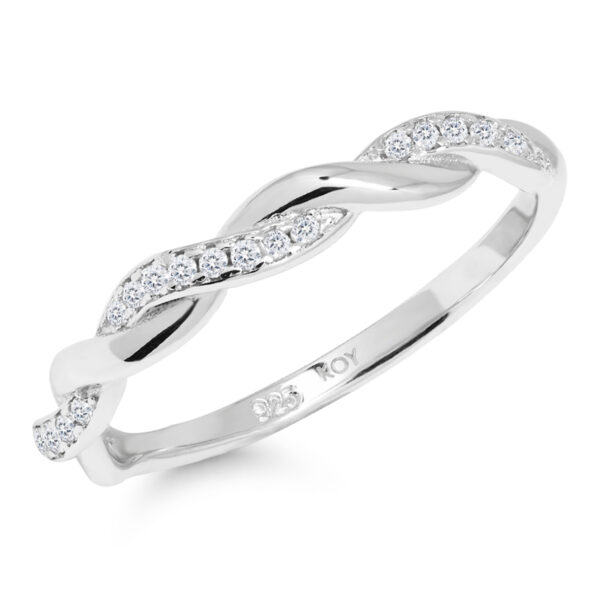 Kaunis punottu hopeaketju kirkkaille zirkoneilla