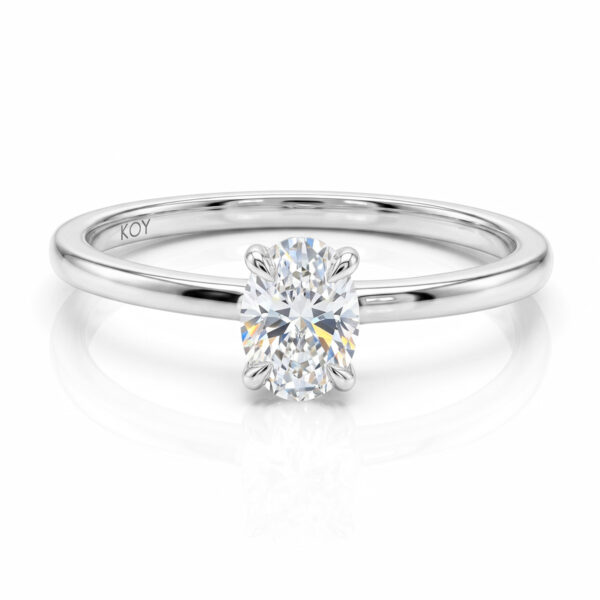 Beat of Love AURORA 0.33ct ovaali valkokultasormus labratimantilla