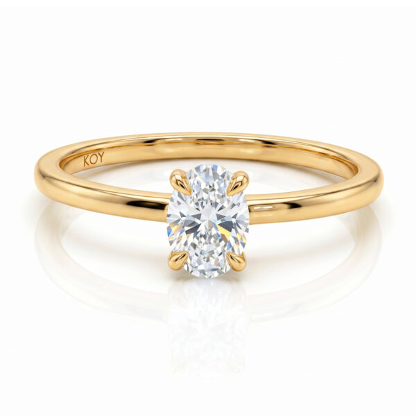 Beat of Love Created Diamonds AURORA 0.33ct ovaali labratimanttisormus 14k keltakultaa