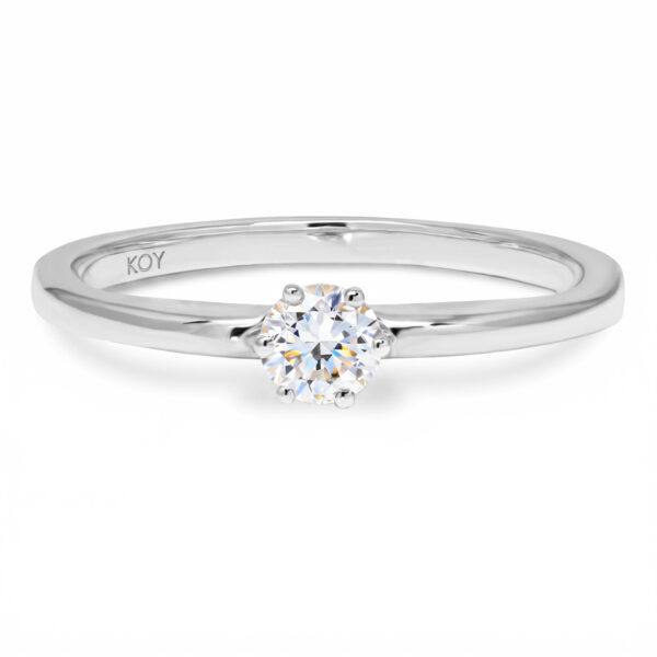 Siro ja yksinkertainen 0.25ct labratimanttisormus 14k valkokultaa