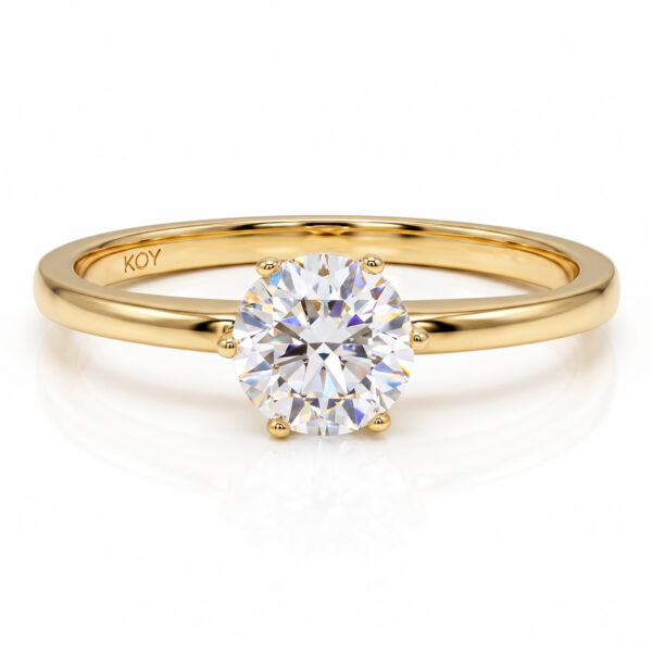 Yksikivinen solitaire labratimanttisormus 0.75 karaatin timantilla 14K keltakulta