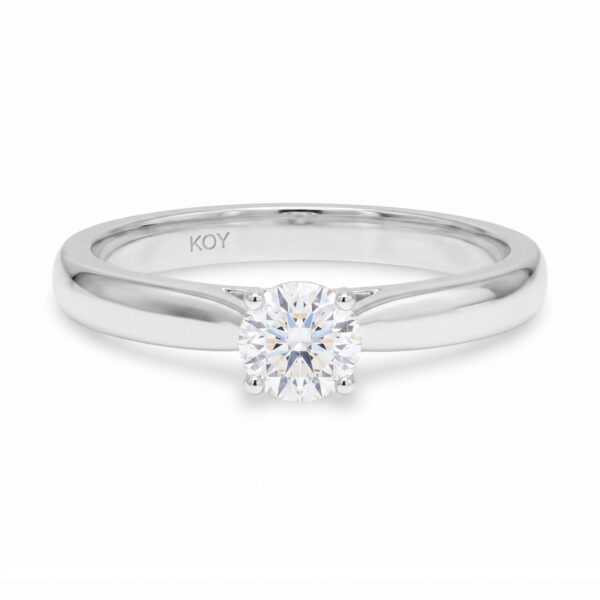 Tukeva runkoinen 14k valkokulta timanttisormus 0.25ct