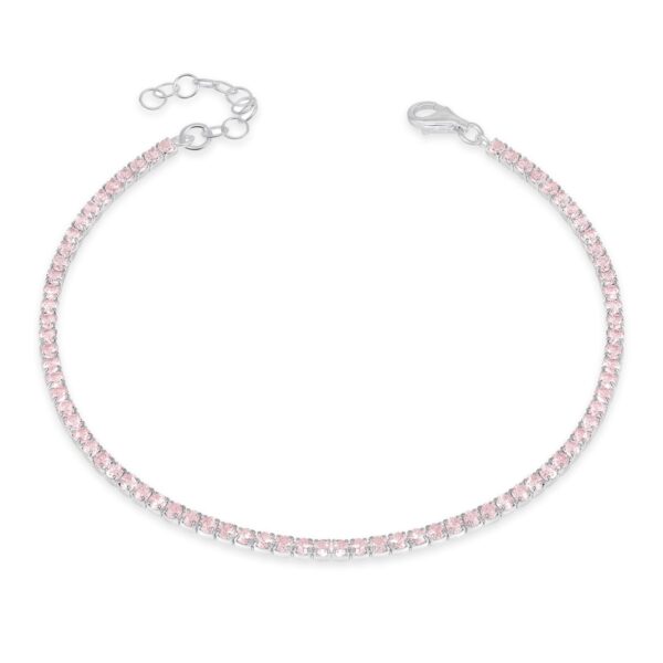 Hopea tennisrannekorut pinkki B-6243pink-17+3cm