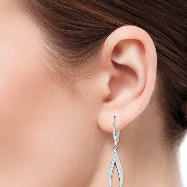Hopea roikkuvat korvakorut zirkoneilla E-3874Z
